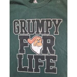 Disney Grumpy For Life Graphic T Shirt Men's Size‎ L Green Cotton Short Sleeve